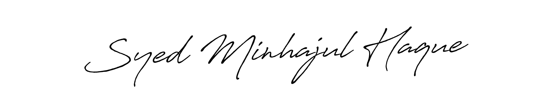 Create a beautiful signature design for name Syed Minhajul Haque. With this signature (Antro_Vectra_Bolder) fonts, you can make a handwritten signature for free. Syed Minhajul Haque signature style 7 images and pictures png