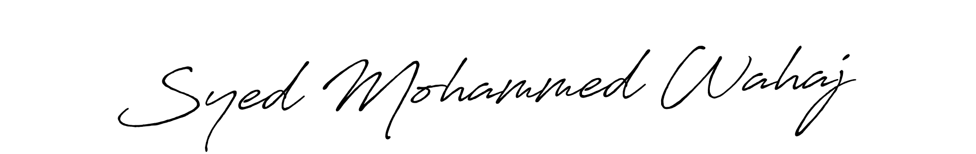 Make a beautiful signature design for name Syed Mohammed Wahaj. With this signature (Antro_Vectra_Bolder) style, you can create a handwritten signature for free. Syed Mohammed Wahaj signature style 7 images and pictures png