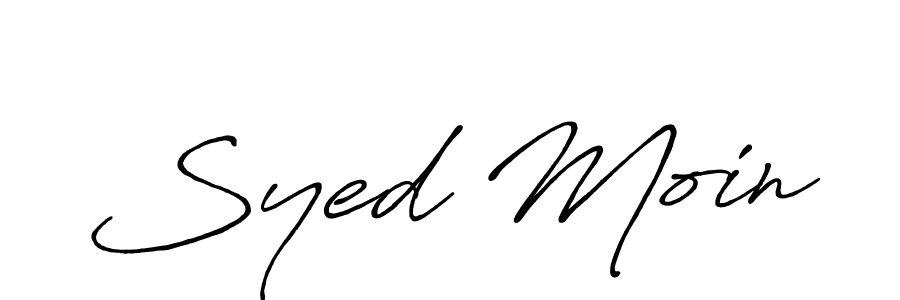 How to make Syed Moin name signature. Use Antro_Vectra_Bolder style for creating short signs online. This is the latest handwritten sign. Syed Moin signature style 7 images and pictures png