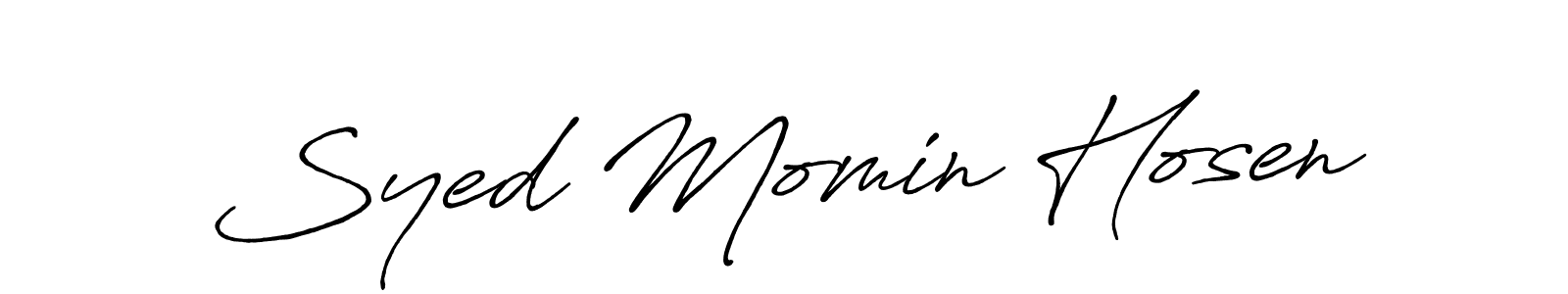 How to make Syed Momin Hosen name signature. Use Antro_Vectra_Bolder style for creating short signs online. This is the latest handwritten sign. Syed Momin Hosen signature style 7 images and pictures png