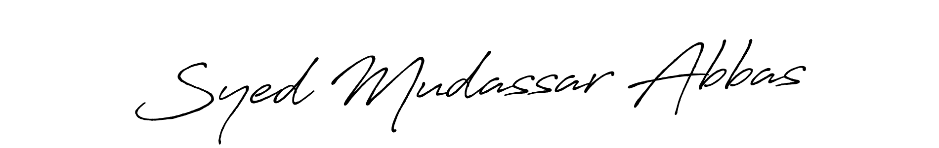 Use a signature maker to create a handwritten signature online. With this signature software, you can design (Antro_Vectra_Bolder) your own signature for name Syed Mudassar Abbas. Syed Mudassar Abbas signature style 7 images and pictures png