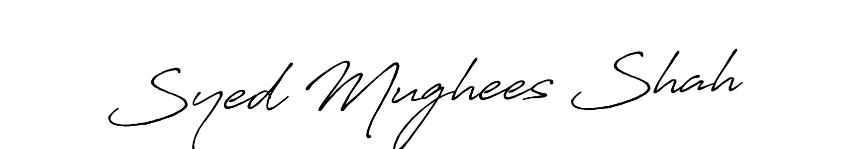 Syed Mughees Shah stylish signature style. Best Handwritten Sign (Antro_Vectra_Bolder) for my name. Handwritten Signature Collection Ideas for my name Syed Mughees Shah. Syed Mughees Shah signature style 7 images and pictures png