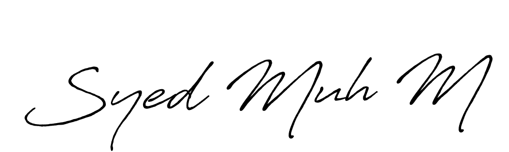 How to make Syed Muh M name signature. Use Antro_Vectra_Bolder style for creating short signs online. This is the latest handwritten sign. Syed Muh M signature style 7 images and pictures png