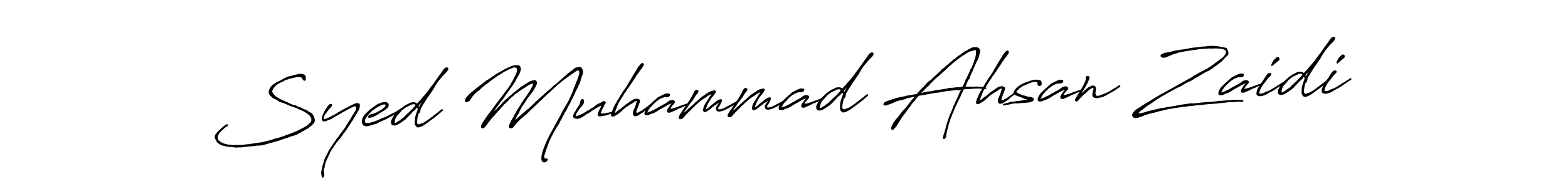 Make a beautiful signature design for name Syed Muhammad Ahsan Zaidi. With this signature (Antro_Vectra_Bolder) style, you can create a handwritten signature for free. Syed Muhammad Ahsan Zaidi signature style 7 images and pictures png