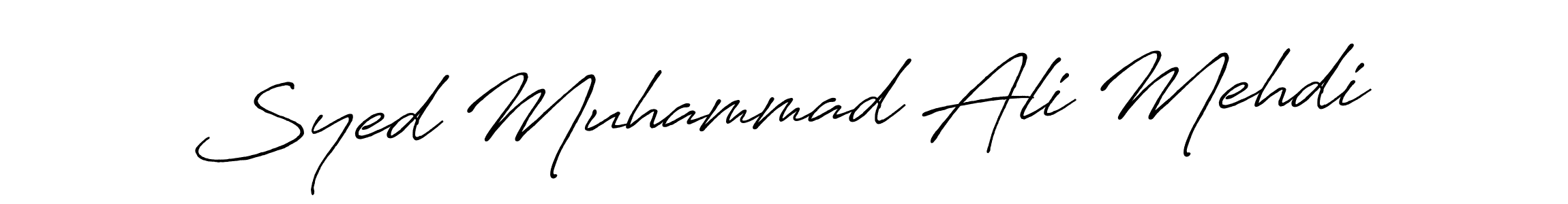 Make a beautiful signature design for name Syed Muhammad Ali Mehdi. With this signature (Antro_Vectra_Bolder) style, you can create a handwritten signature for free. Syed Muhammad Ali Mehdi signature style 7 images and pictures png