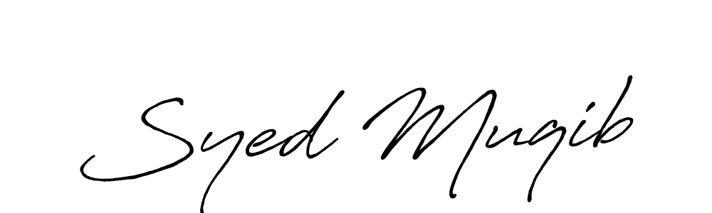 The best way (Antro_Vectra_Bolder) to make a short signature is to pick only two or three words in your name. The name Syed Muqib include a total of six letters. For converting this name. Syed Muqib signature style 7 images and pictures png