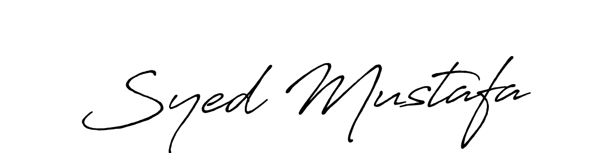 How to make Syed Mustafa name signature. Use Antro_Vectra_Bolder style for creating short signs online. This is the latest handwritten sign. Syed Mustafa signature style 7 images and pictures png