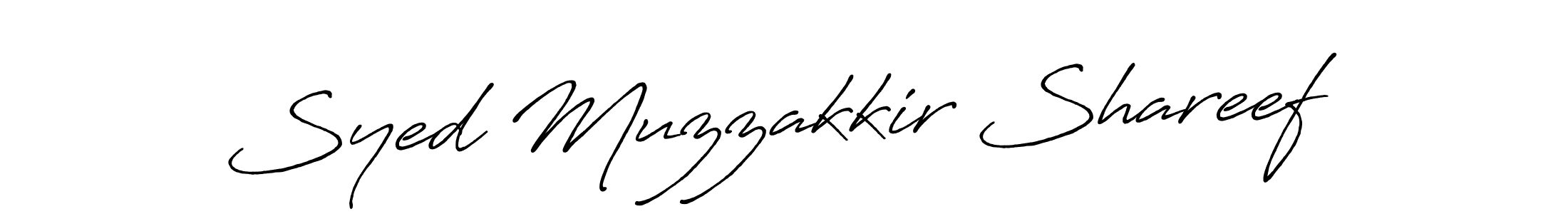 Syed Muzzakkir Shareef stylish signature style. Best Handwritten Sign (Antro_Vectra_Bolder) for my name. Handwritten Signature Collection Ideas for my name Syed Muzzakkir Shareef. Syed Muzzakkir Shareef signature style 7 images and pictures png