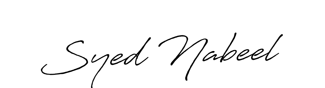 The best way (Antro_Vectra_Bolder) to make a short signature is to pick only two or three words in your name. The name Syed Nabeel include a total of six letters. For converting this name. Syed Nabeel signature style 7 images and pictures png