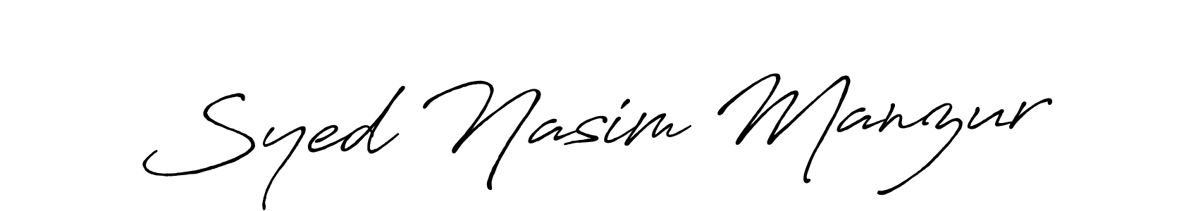 How to make Syed Nasim Manzur name signature. Use Antro_Vectra_Bolder style for creating short signs online. This is the latest handwritten sign. Syed Nasim Manzur signature style 7 images and pictures png