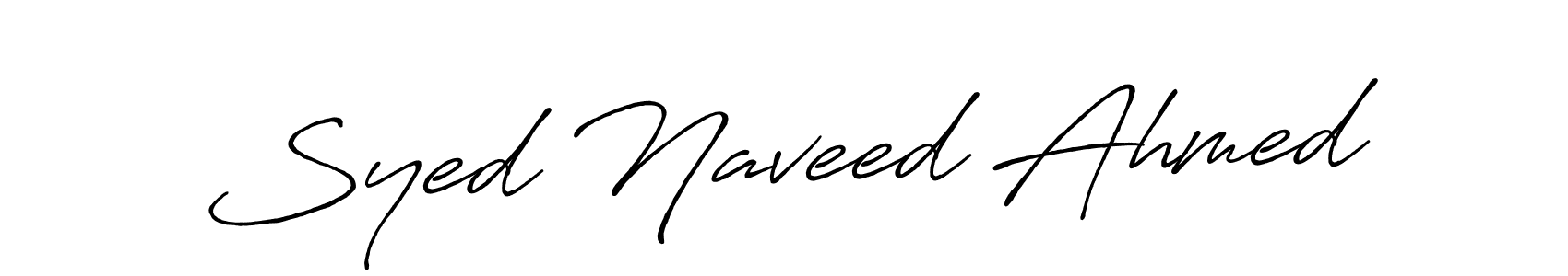 Create a beautiful signature design for name Syed Naveed Ahmed. With this signature (Antro_Vectra_Bolder) fonts, you can make a handwritten signature for free. Syed Naveed Ahmed signature style 7 images and pictures png