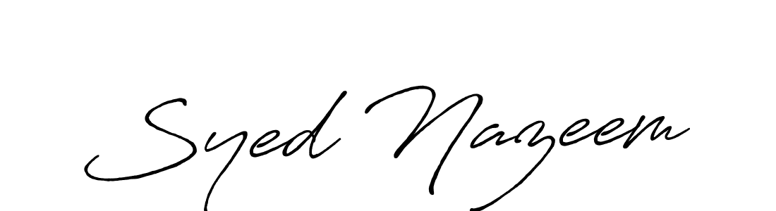 Syed Nazeem stylish signature style. Best Handwritten Sign (Antro_Vectra_Bolder) for my name. Handwritten Signature Collection Ideas for my name Syed Nazeem. Syed Nazeem signature style 7 images and pictures png