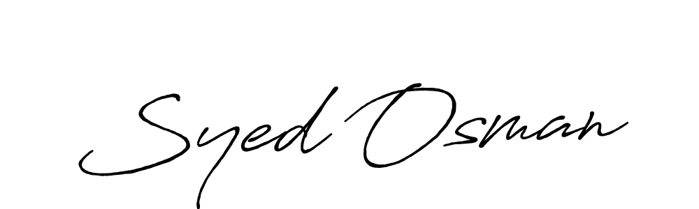 Make a beautiful signature design for name Syed Osman. With this signature (Antro_Vectra_Bolder) style, you can create a handwritten signature for free. Syed Osman signature style 7 images and pictures png