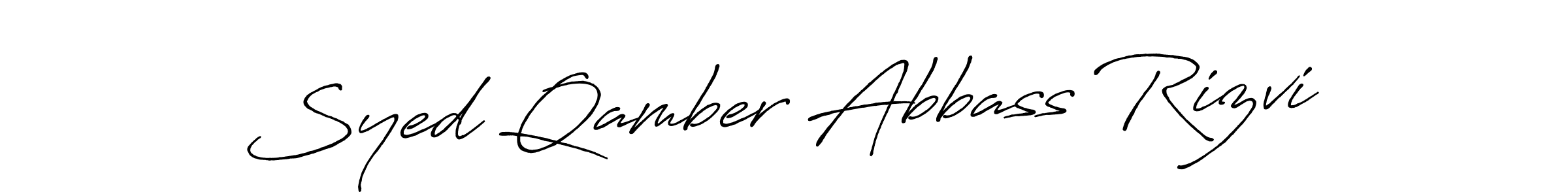 Create a beautiful signature design for name Syed Qamber Abbass Rizvi. With this signature (Antro_Vectra_Bolder) fonts, you can make a handwritten signature for free. Syed Qamber Abbass Rizvi signature style 7 images and pictures png