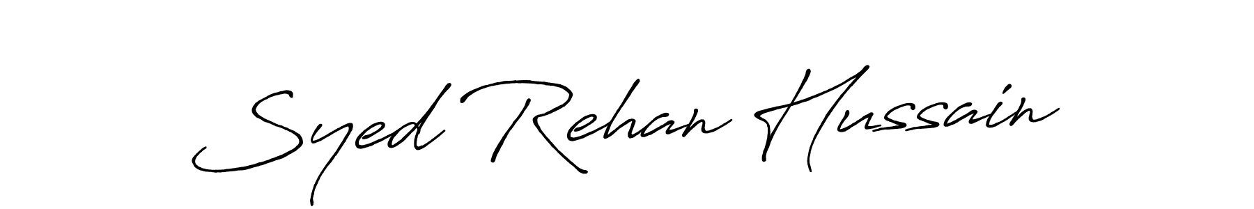 Make a beautiful signature design for name Syed Rehan Hussain. With this signature (Antro_Vectra_Bolder) style, you can create a handwritten signature for free. Syed Rehan Hussain signature style 7 images and pictures png