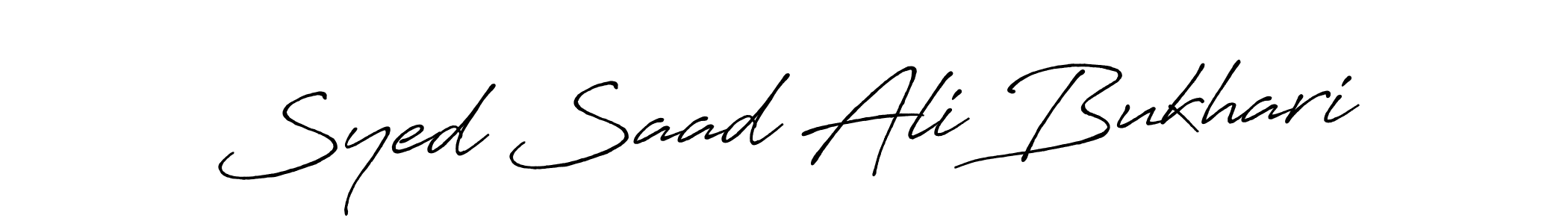 Make a beautiful signature design for name Syed Saad Ali Bukhari. With this signature (Antro_Vectra_Bolder) style, you can create a handwritten signature for free. Syed Saad Ali Bukhari signature style 7 images and pictures png