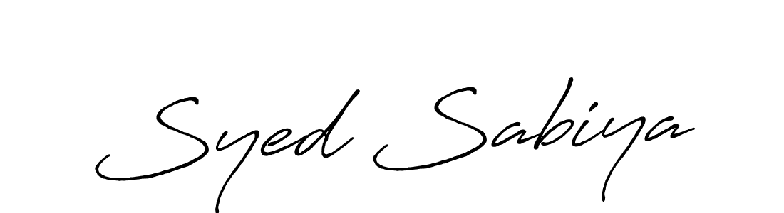 Make a beautiful signature design for name Syed Sabiya. With this signature (Antro_Vectra_Bolder) style, you can create a handwritten signature for free. Syed Sabiya signature style 7 images and pictures png