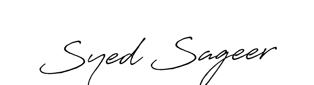 How to make Syed Sageer name signature. Use Antro_Vectra_Bolder style for creating short signs online. This is the latest handwritten sign. Syed Sageer signature style 7 images and pictures png