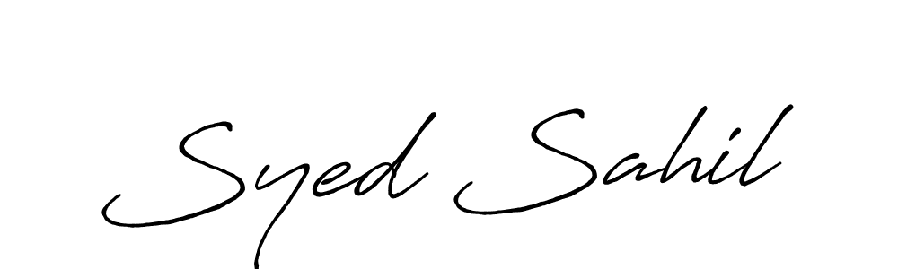 Syed Sahil stylish signature style. Best Handwritten Sign (Antro_Vectra_Bolder) for my name. Handwritten Signature Collection Ideas for my name Syed Sahil. Syed Sahil signature style 7 images and pictures png