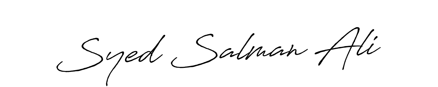 Design your own signature with our free online signature maker. With this signature software, you can create a handwritten (Antro_Vectra_Bolder) signature for name Syed Salman Ali. Syed Salman Ali signature style 7 images and pictures png