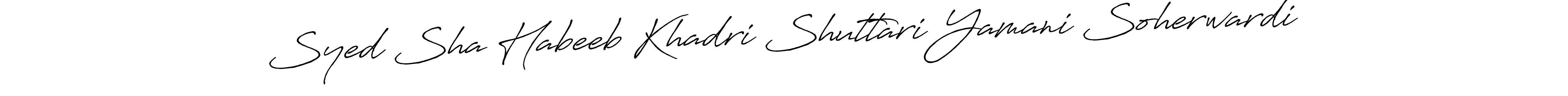 The best way (Antro_Vectra_Bolder) to make a short signature is to pick only two or three words in your name. The name Syed Sha Habeeb Khadri Shuttari Yamani Soherwardi include a total of six letters. For converting this name. Syed Sha Habeeb Khadri Shuttari Yamani Soherwardi signature style 7 images and pictures png