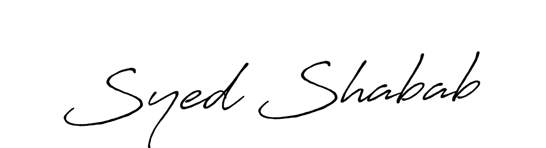 Similarly Antro_Vectra_Bolder is the best handwritten signature design. Signature creator online .You can use it as an online autograph creator for name Syed Shabab. Syed Shabab signature style 7 images and pictures png