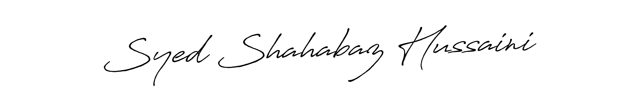 Use a signature maker to create a handwritten signature online. With this signature software, you can design (Antro_Vectra_Bolder) your own signature for name Syed Shahabaz Hussaini. Syed Shahabaz Hussaini signature style 7 images and pictures png
