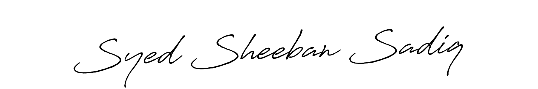 Make a beautiful signature design for name Syed Sheeban Sadiq. With this signature (Antro_Vectra_Bolder) style, you can create a handwritten signature for free. Syed Sheeban Sadiq signature style 7 images and pictures png