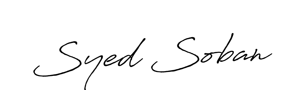 The best way (Antro_Vectra_Bolder) to make a short signature is to pick only two or three words in your name. The name Syed Soban include a total of six letters. For converting this name. Syed Soban signature style 7 images and pictures png