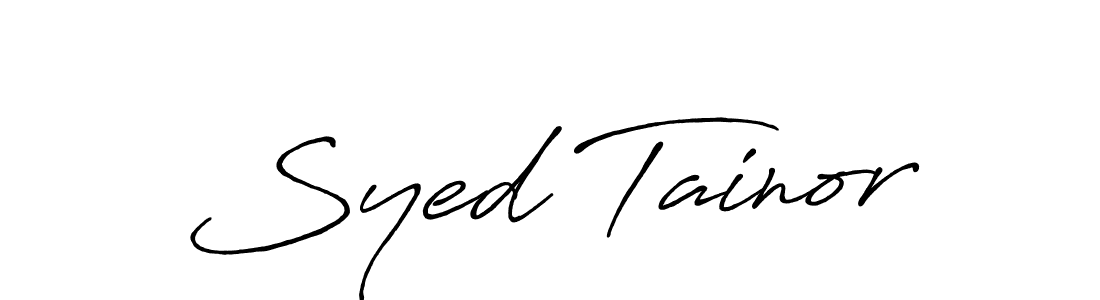 Make a beautiful signature design for name Syed Tainor. With this signature (Antro_Vectra_Bolder) style, you can create a handwritten signature for free. Syed Tainor signature style 7 images and pictures png