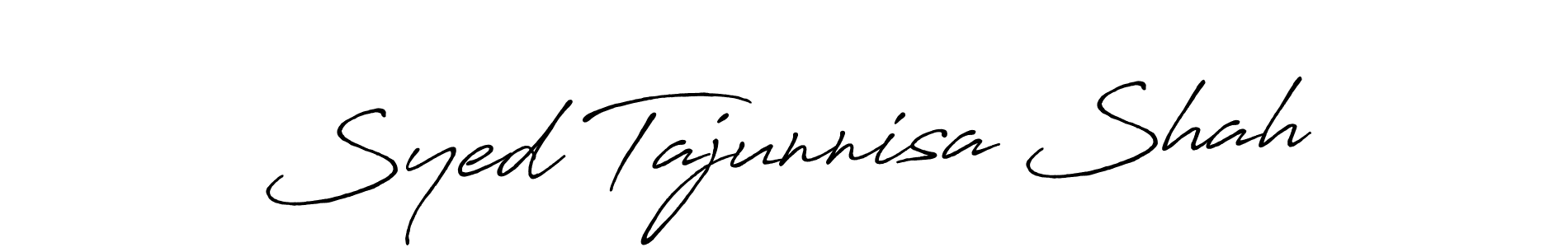 You should practise on your own different ways (Antro_Vectra_Bolder) to write your name (Syed Tajunnisa Shah) in signature. don't let someone else do it for you. Syed Tajunnisa Shah signature style 7 images and pictures png