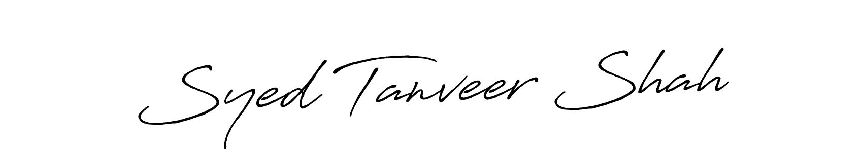 How to make Syed Tanveer Shah name signature. Use Antro_Vectra_Bolder style for creating short signs online. This is the latest handwritten sign. Syed Tanveer Shah signature style 7 images and pictures png