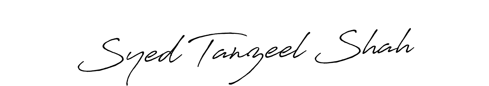 The best way (Antro_Vectra_Bolder) to make a short signature is to pick only two or three words in your name. The name Syed Tanzeel Shah include a total of six letters. For converting this name. Syed Tanzeel Shah signature style 7 images and pictures png