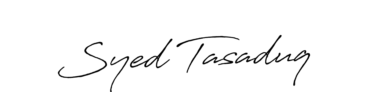 Make a short Syed Tasaduq signature style. Manage your documents anywhere anytime using Antro_Vectra_Bolder. Create and add eSignatures, submit forms, share and send files easily. Syed Tasaduq signature style 7 images and pictures png