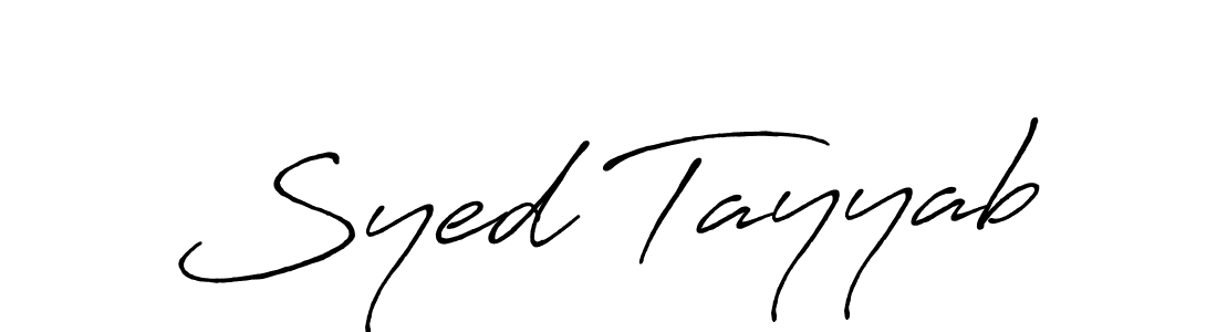 Make a beautiful signature design for name Syed Tayyab. With this signature (Antro_Vectra_Bolder) style, you can create a handwritten signature for free. Syed Tayyab signature style 7 images and pictures png