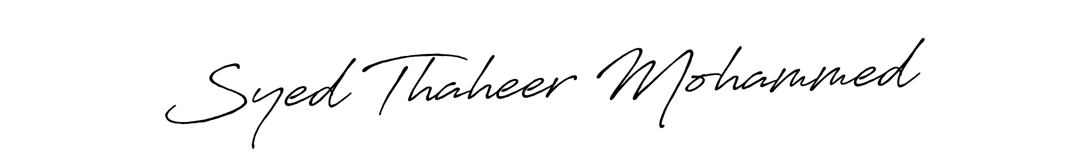 Make a beautiful signature design for name Syed Thaheer Mohammed. With this signature (Antro_Vectra_Bolder) style, you can create a handwritten signature for free. Syed Thaheer Mohammed signature style 7 images and pictures png