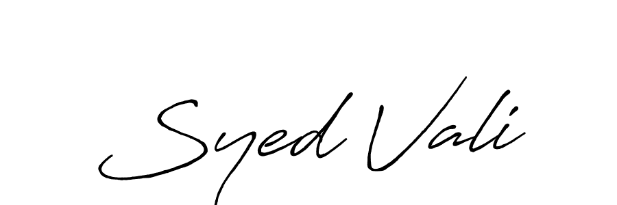 Use a signature maker to create a handwritten signature online. With this signature software, you can design (Antro_Vectra_Bolder) your own signature for name Syed Vali. Syed Vali signature style 7 images and pictures png