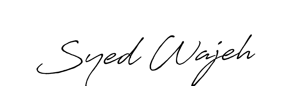 Make a beautiful signature design for name Syed Wajeh. With this signature (Antro_Vectra_Bolder) style, you can create a handwritten signature for free. Syed Wajeh signature style 7 images and pictures png