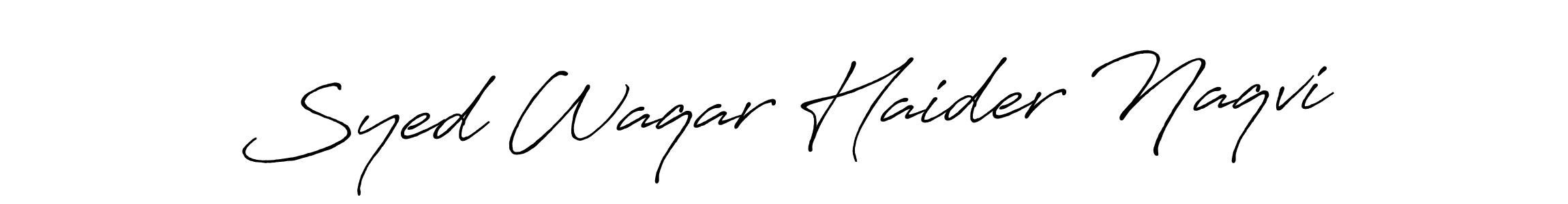 Make a beautiful signature design for name Syed Waqar Haider Naqvi. With this signature (Antro_Vectra_Bolder) style, you can create a handwritten signature for free. Syed Waqar Haider Naqvi signature style 7 images and pictures png