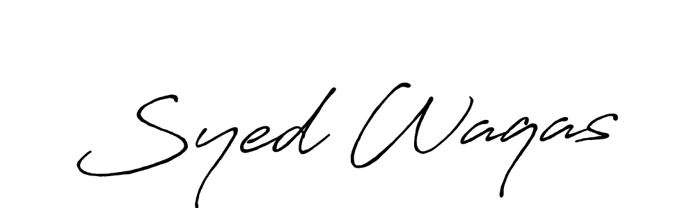 Use a signature maker to create a handwritten signature online. With this signature software, you can design (Antro_Vectra_Bolder) your own signature for name Syed Waqas. Syed Waqas signature style 7 images and pictures png