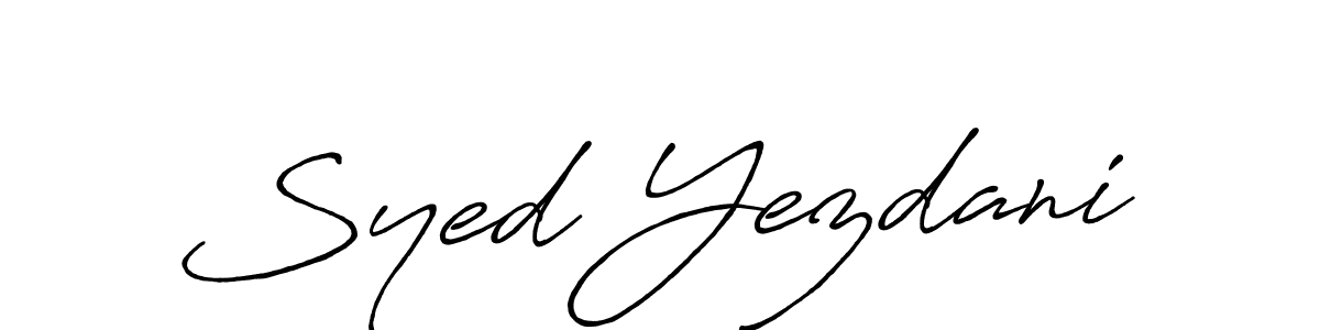 Make a beautiful signature design for name Syed Yezdani. With this signature (Antro_Vectra_Bolder) style, you can create a handwritten signature for free. Syed Yezdani signature style 7 images and pictures png