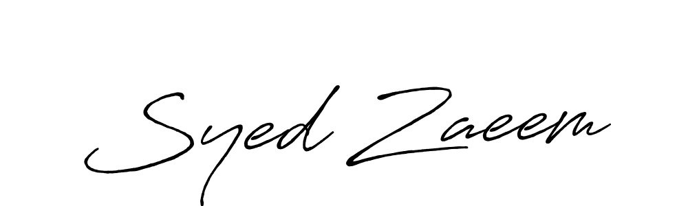 Create a beautiful signature design for name Syed Zaeem. With this signature (Antro_Vectra_Bolder) fonts, you can make a handwritten signature for free. Syed Zaeem signature style 7 images and pictures png