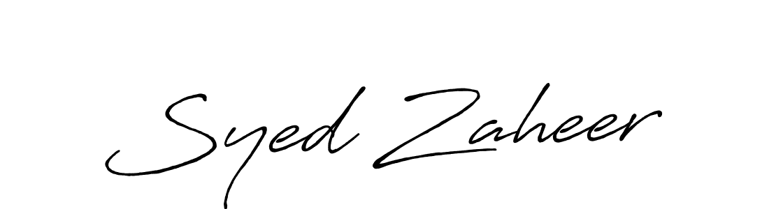 How to make Syed Zaheer name signature. Use Antro_Vectra_Bolder style for creating short signs online. This is the latest handwritten sign. Syed Zaheer signature style 7 images and pictures png