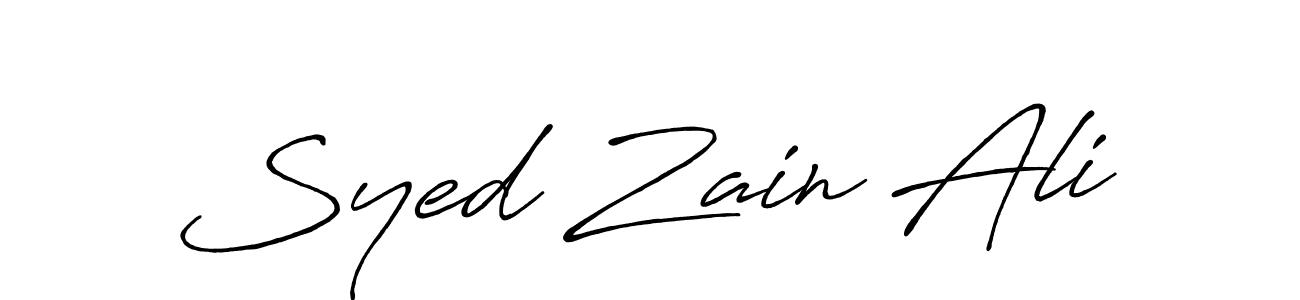 Create a beautiful signature design for name Syed Zain Ali. With this signature (Antro_Vectra_Bolder) fonts, you can make a handwritten signature for free. Syed Zain Ali signature style 7 images and pictures png