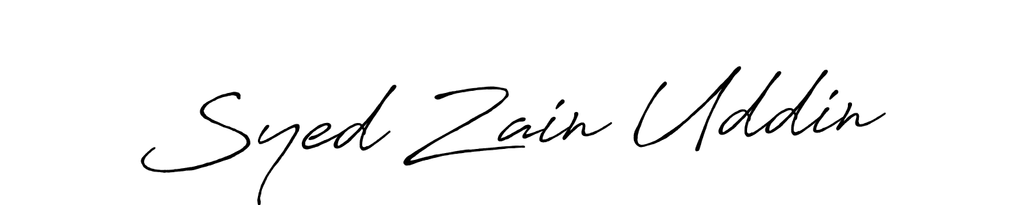 How to make Syed Zain Uddin name signature. Use Antro_Vectra_Bolder style for creating short signs online. This is the latest handwritten sign. Syed Zain Uddin signature style 7 images and pictures png
