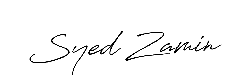 Make a beautiful signature design for name Syed Zamin. With this signature (Antro_Vectra_Bolder) style, you can create a handwritten signature for free. Syed Zamin signature style 7 images and pictures png