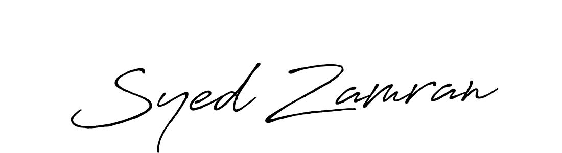 Syed Zamran stylish signature style. Best Handwritten Sign (Antro_Vectra_Bolder) for my name. Handwritten Signature Collection Ideas for my name Syed Zamran. Syed Zamran signature style 7 images and pictures png