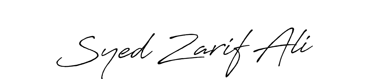 Create a beautiful signature design for name Syed Zarif Ali. With this signature (Antro_Vectra_Bolder) fonts, you can make a handwritten signature for free. Syed Zarif Ali signature style 7 images and pictures png