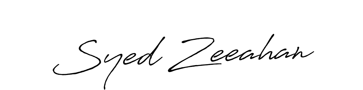 Also we have Syed Zeeahan name is the best signature style. Create professional handwritten signature collection using Antro_Vectra_Bolder autograph style. Syed Zeeahan signature style 7 images and pictures png