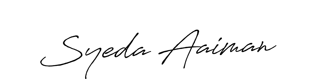 Similarly Antro_Vectra_Bolder is the best handwritten signature design. Signature creator online .You can use it as an online autograph creator for name Syeda Aaiman. Syeda Aaiman signature style 7 images and pictures png